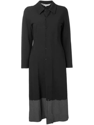 Pre-owned Comme Des Garçons 1993's Contrast Hem Long Coat In Black