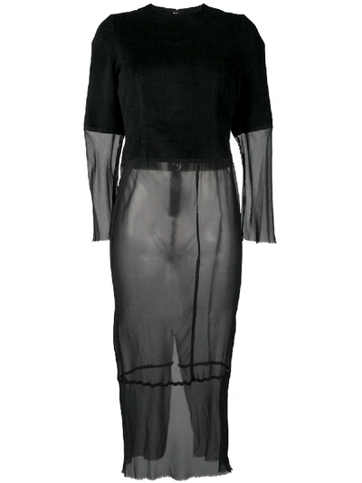 Pre-owned Comme Des Garçons 1993's Sheer Detail Dress In Black