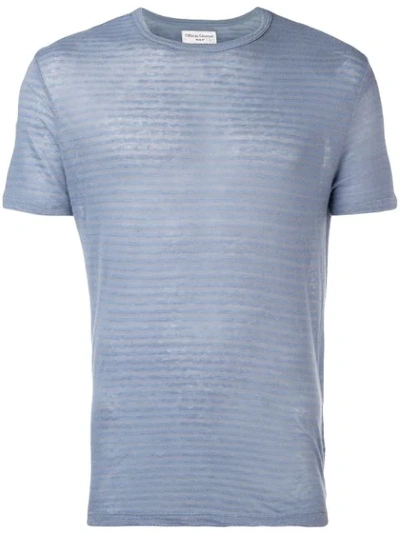 Officine Generale Textured Pattern T-shirt In Blue