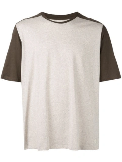 Folk Contrast Panel T-shirt In Green