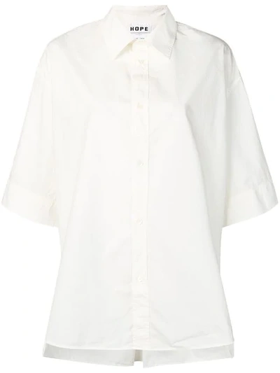Hope Oversized Plain Shirt - White