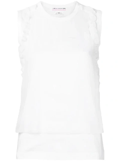 Comme Des Garcons Girl Georgette Top In White