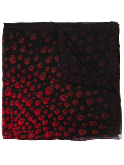 Alexander Mcqueen Skull Print Scarf In Black