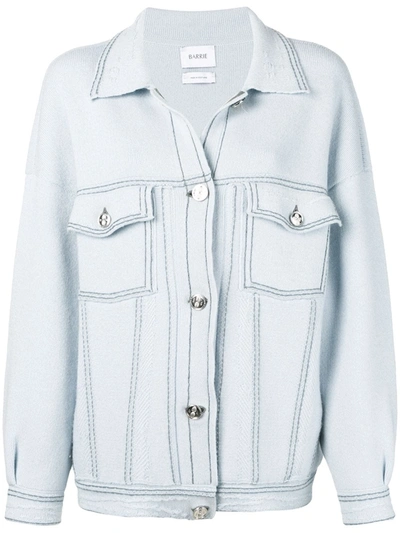 Barrie Stitch-detail Oversized Jacket In Blue