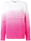 Gcds Gradient Logo Knitted Jumper - Pink