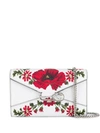 Alexander Mcqueen Floral Pin Wallet On Chain In White