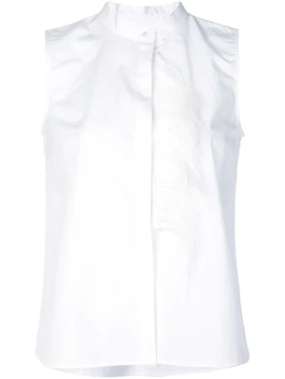 Sara Roka Fringe Detail Shirt In White