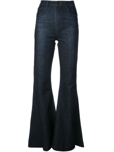 Cushnie Flared High-waist Jeans - Blue