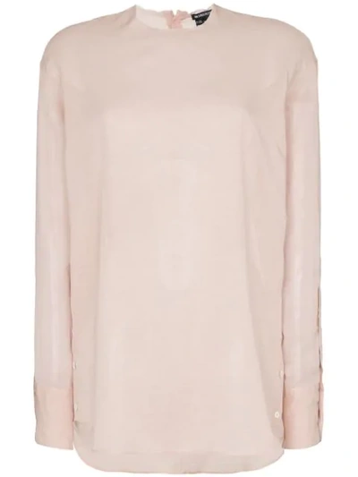 Ann Demeulemeester High Neck Side Button Top In Pink