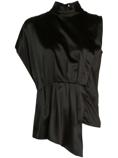 Federica Tosi High Standing Collar Shirt In Black