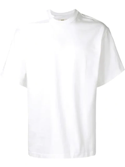 Zilver T-shirt Mit Schlitz In White