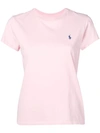 Polo Ralph Lauren Logo Embroidered Crew Neck T-shirt In Pink