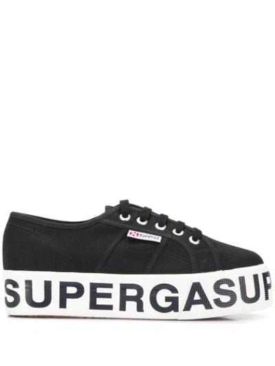 Superga 2790 Logo Trainers In Black