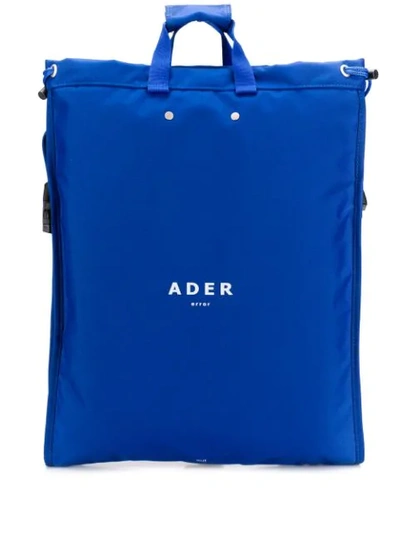 Ader Error Square Shaped Oversized Backpack In Blue
