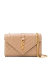Saint Laurent Quilted Monogram Handbag In 2622 -cork/cork/cork
