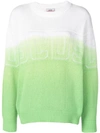 Gcds Gradient Logo Sweatshirt In Green