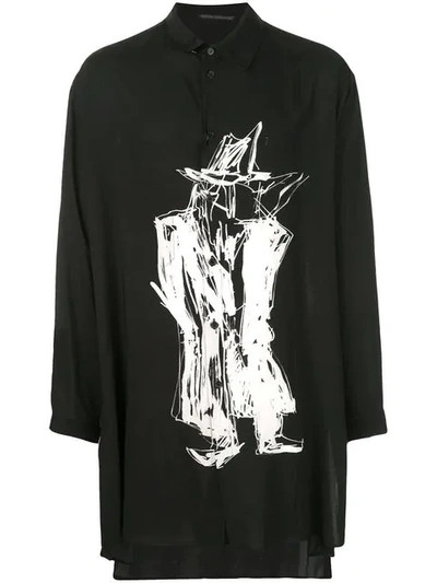 Yohji Yamamoto Uneven Collar Shirt - Black