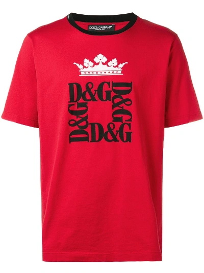 Dolce & Gabbana Logo Printed T-shirt - Red