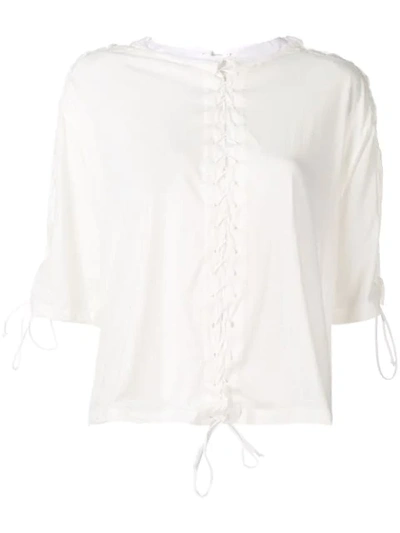 Ben Taverniti Unravel Project Unravel Unravel Project Lace-up T-shirt In White