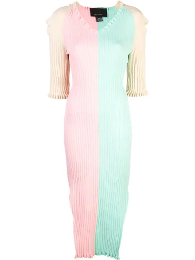 Neith Nyer Colour Block Knit Dress In Pink