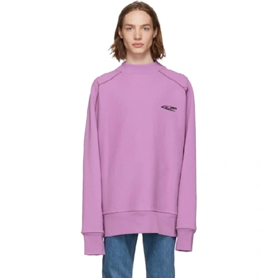 Calvin Klein 205w39nyc Purple Scuba Mock Neck Sweatshirt In 540 Mallow