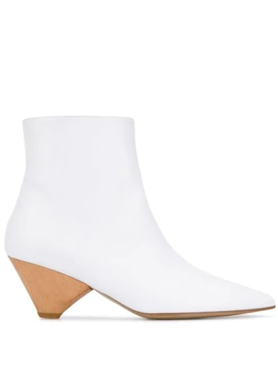 Christian Wijnants Pointed Cone Heel Boots In White