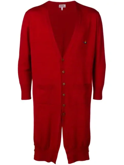 Pre-owned Vivienne Westwood Asymmetric Cardi-coat In Red