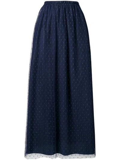 Red Valentino Point D'esprit Tulle Skirt In Blue