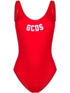 Gcds Logo Swimsuit In Red