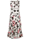 Red Valentino Printed Terrace Dress In White