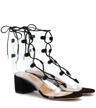 Aquazzura Milos 50 Pvc Sandals In Black