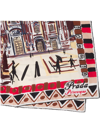 Prada Pittoresque Milan Print 90 Silk Foulard In Red