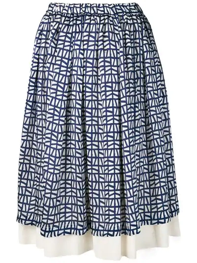 Comme Des Garçons Comme Des Garçons Full Printed Skirt In Blue