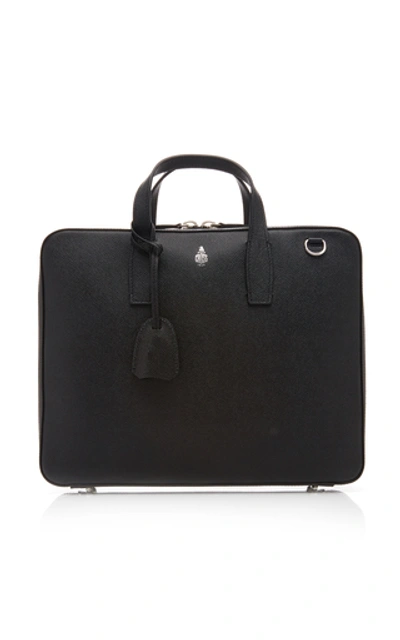 Mark Cross Parker Textured-leather Briefcase In Black