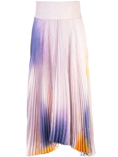 A.l.c Sonali Pleated Asymmetrical Midi Skirt In Multi