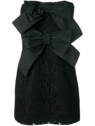 Brognano Floral Lace Mini Dress In Black
