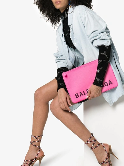 Balenciaga 'ville' Clutch In 111 - Pink