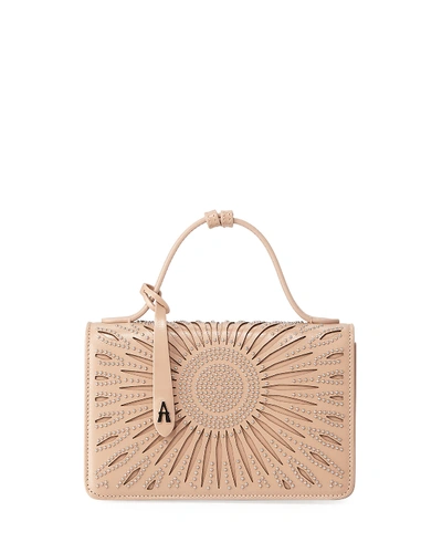 Alaïa Franca Xs Studded Crossbody Bag In Sand