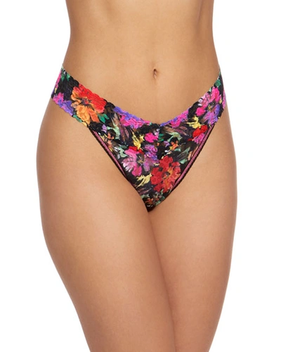Hanky Panky Floral-print Original-rise Lace Thong In Summer Nights