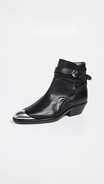Isabel Marant Donee Leather Ankle Boots In Black