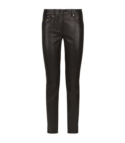 Boutique Moschino Leather Trousers In Black | ModeSens