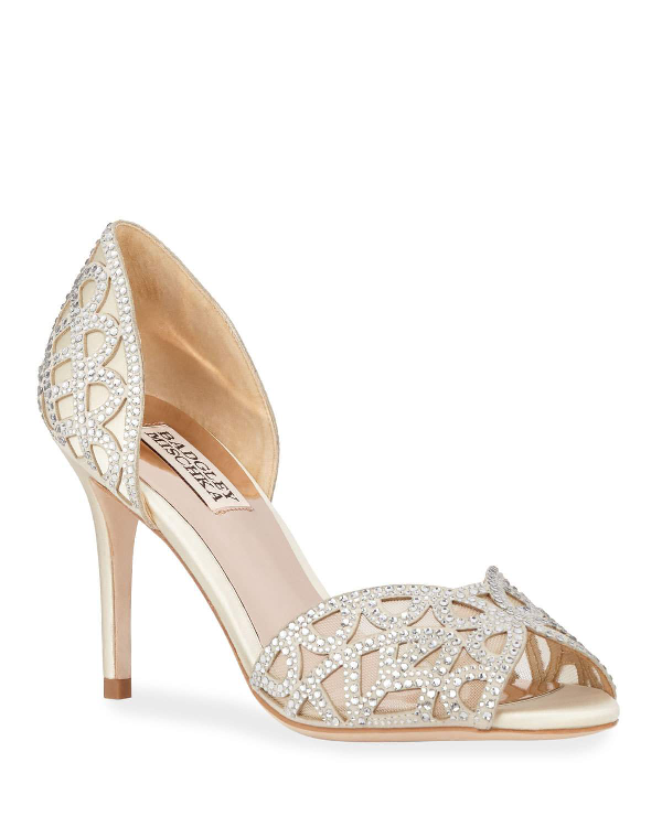 satin embellished heels
