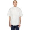 Balenciaga Men's Diagonal Logo Short-sleeve Sport Shirt In White