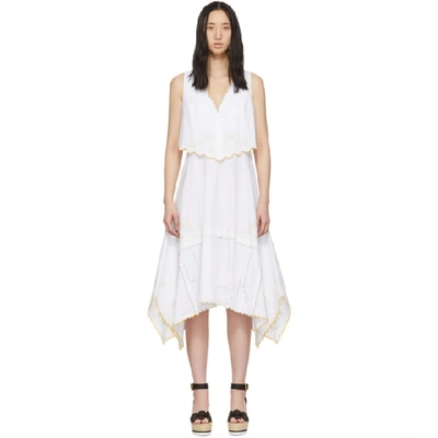 See By Chloé See By Chloe White Eyelet Layered Dress In 1 92d Wht/y