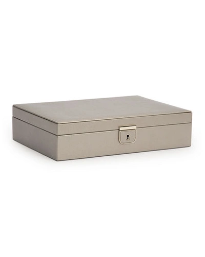 Wolf Palermo Medium Flat Jewelry Box In Pewter