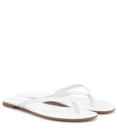 Gianvito Rossi Calypso Leather Thong Sandals In White