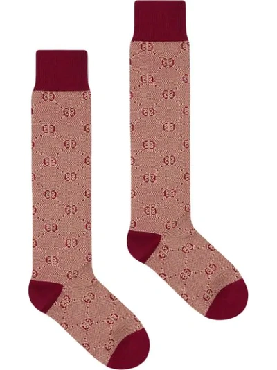 Gucci Men's Tonal Gg Cotton/wool Socks In 6279