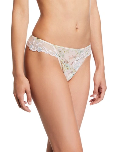 Lise Charmel Dressing Effeuillage Lace Thong In Light Pink