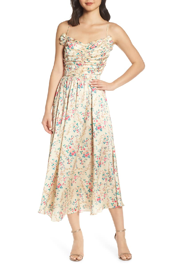 jill jill stuart yellow floral gown