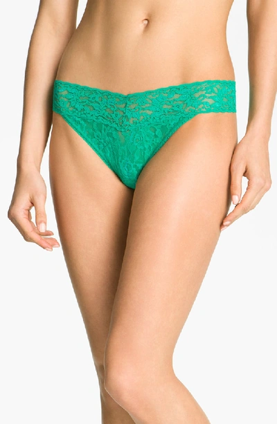 Hanky Panky Stretch Lace Original-rise Thong In Malachite